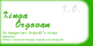 kinga orgovan business card